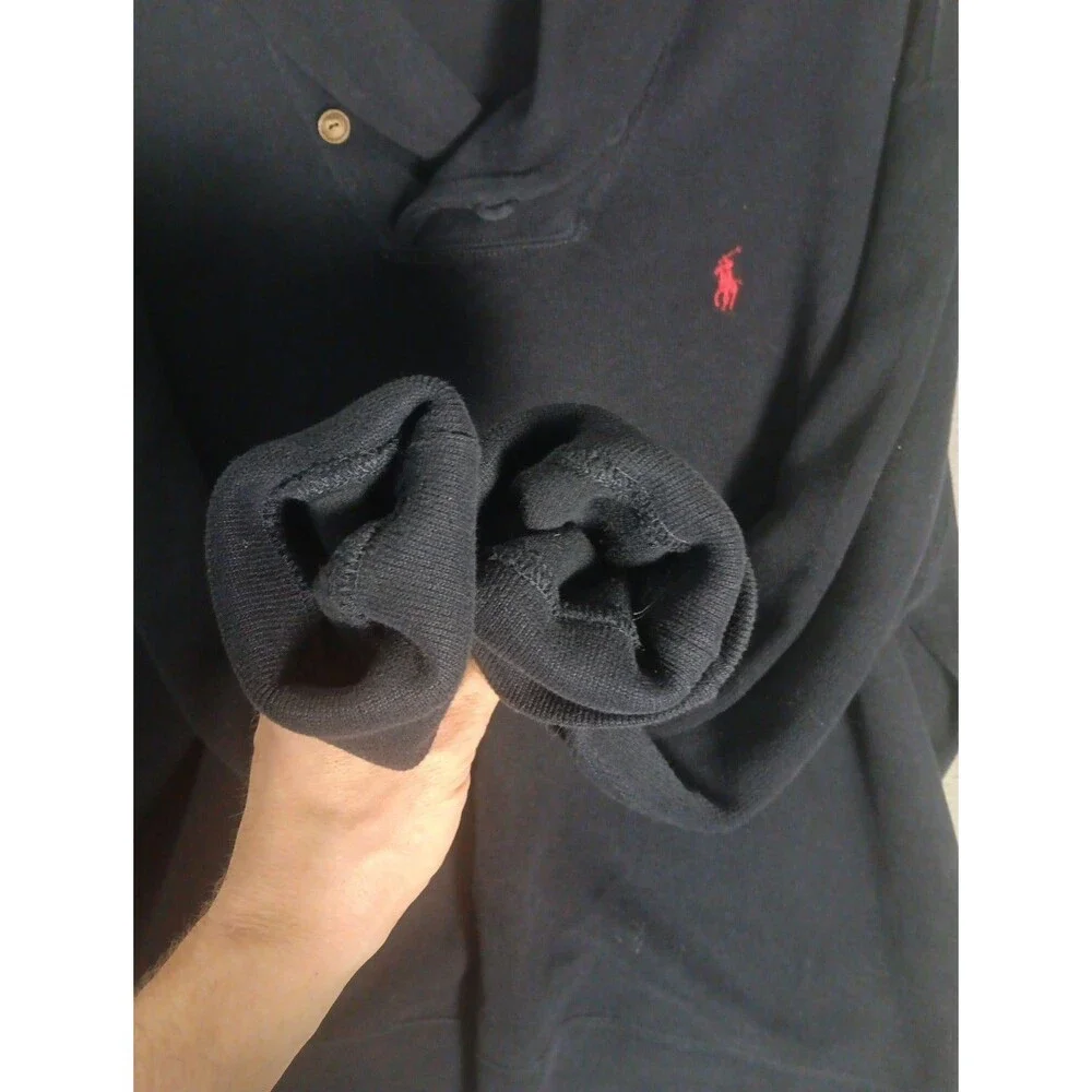 Polo Ralph Lauren Luxury Jersey Shawl Collar Pullover BLUE Size XL - Pony- EUC